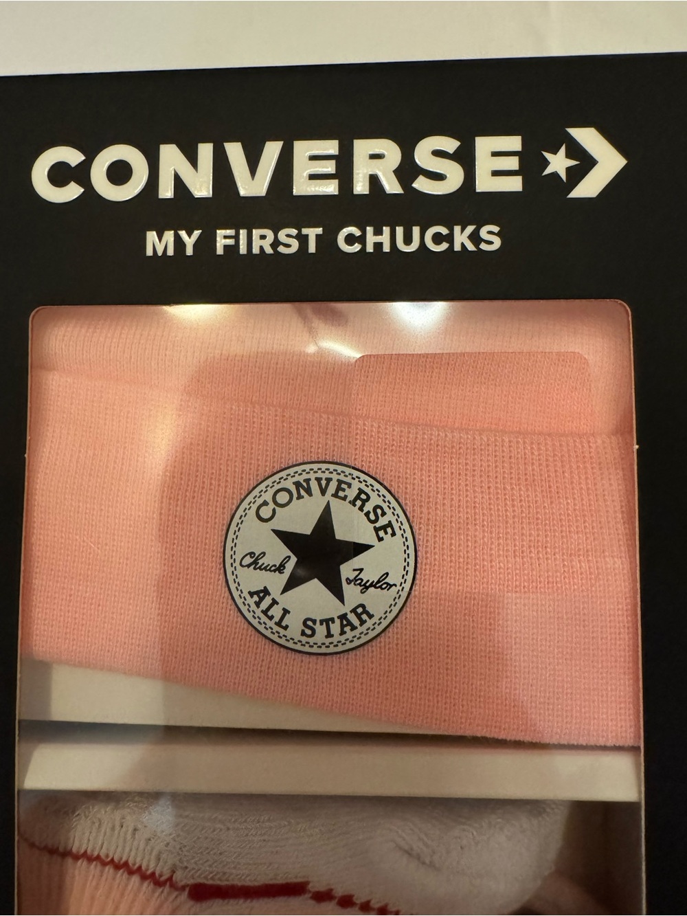 Converse My First Chucks Pink Baby Hat & Booties Set - Picture 3 of 4